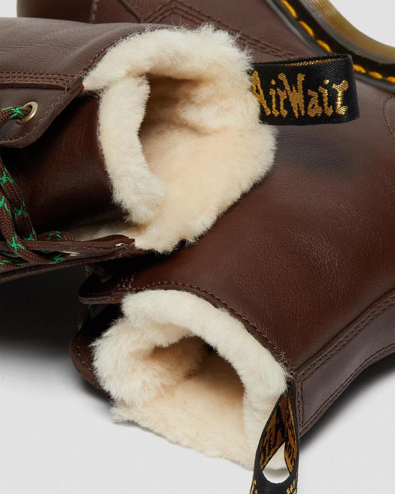 Barton Made in England Shearling Bélelt Bőr Téli Csizma Férfi Barna | HU 239ILH